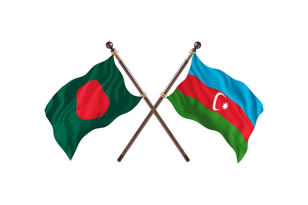 Bangladesh versus fondo de banderas de Azerbaiyán