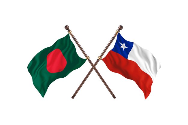 Bangladesh versus fondo de banderas de Chile