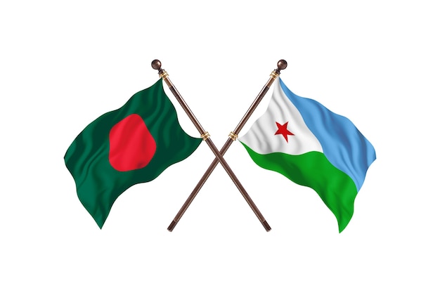 Bangladesh versus fondo de banderas de Dominica
