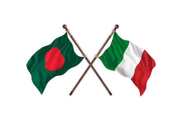 Bangladesh versus fondo de banderas de Italia