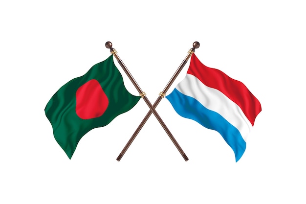 Bangladesh versus fondo de banderas de Luxemburgo