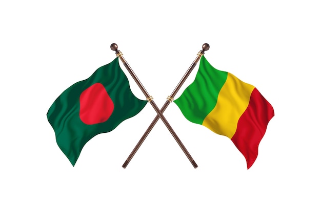 Bangladesh versus fondo de banderas de Malí