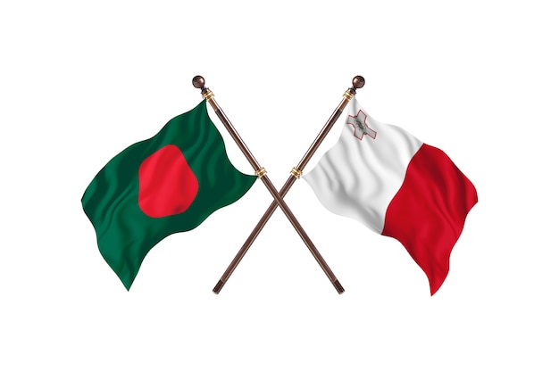 Bangladesh versus fondo de banderas de Malta