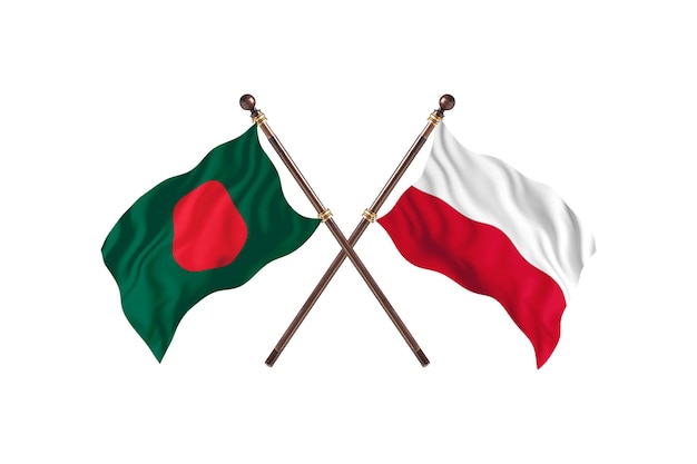 Bangladesh versus fondo de banderas de Polonia