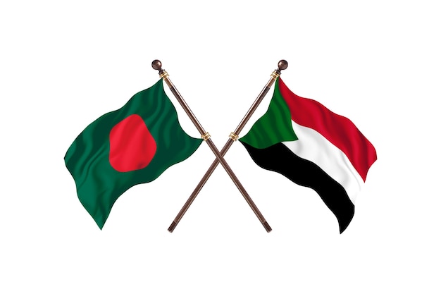 Bangladesh versus fondo de banderas de Sudán