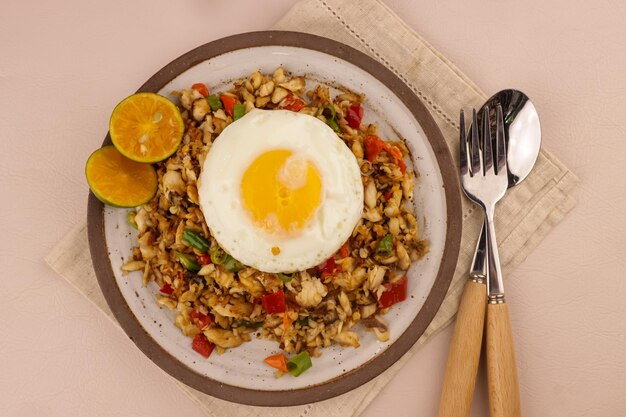 Foto bangus sisig es un alimento tradicional filipino hecho con leche en escamas, pescado, jugo de cítricos y pimientos.