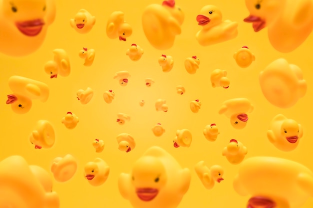 Foto banheira flutuante amarelo patos fundo