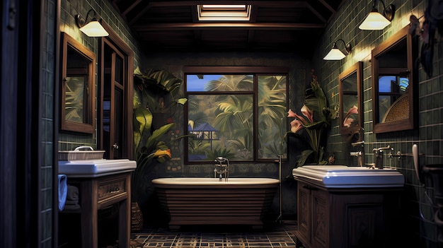 Banheiro com Design Batik