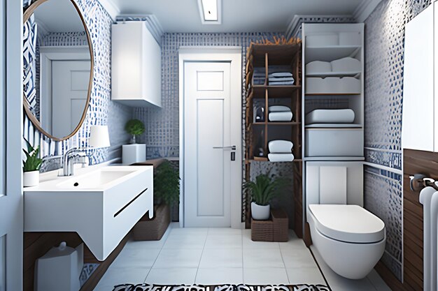 Banheiro Interior Contemporâneo Elegante com Chuveiro