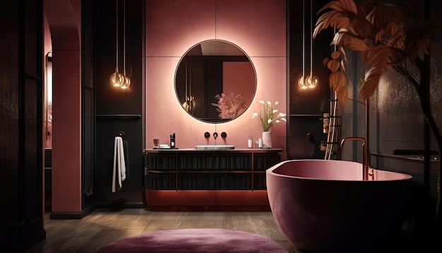banheiro no estilo de contrastes tonais melancólicos