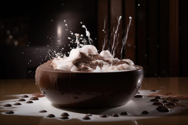 Banho de espuma de chocolate com vapor e aromas para o máximo relaxamento