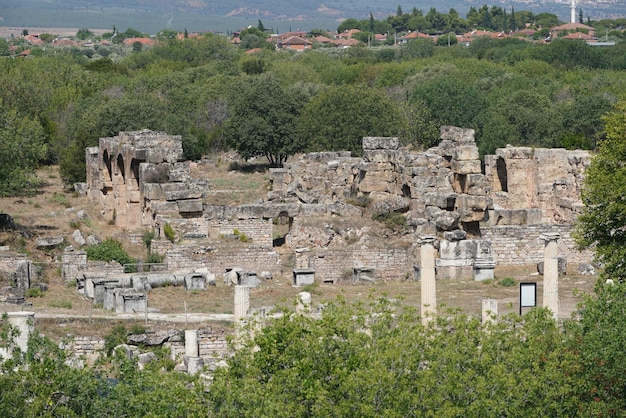 Banhos de Adriano na cidade antiga de Aphrodisias em Aydin Turkiye