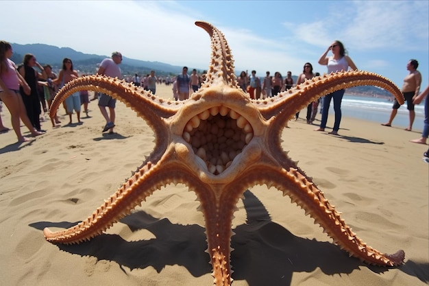 Foto los bañistas descubren una asombrosa estrella de mar simétrica en la costa ar 32