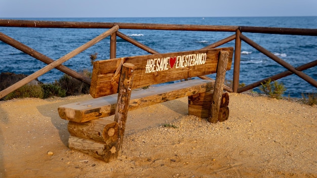 Foto bank am strand