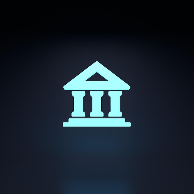 Bank-Symbol 3D-Render-Illustration