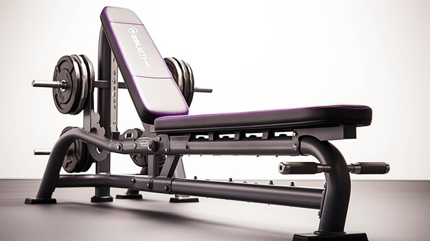 Bankdrückmaschine Planet Fitness auf weißem Hintergrund