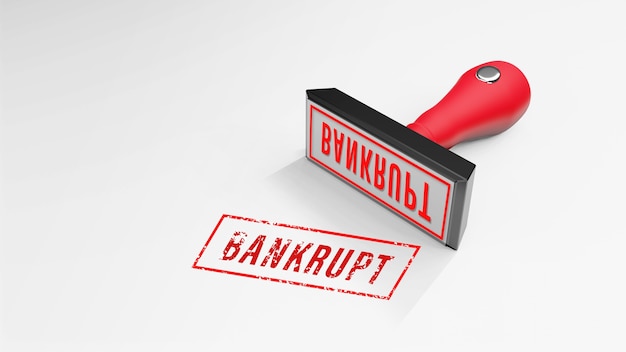 BANKRUPT Stempel 3D Rendering