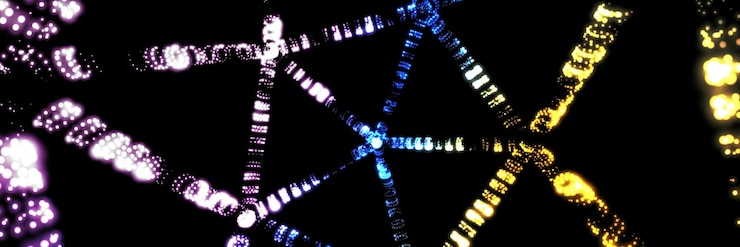 Foto banner abstracto de fondo de panal multicolor