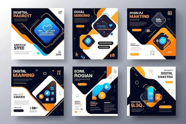 Banner de la agencia de marketing digital para la plantilla de publicación de redes sociales Establecer negocio corporativo