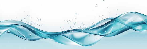 Banner de agua horizontal con efecto de onda 31 resolución color azul gotas de agua espacio para el texto