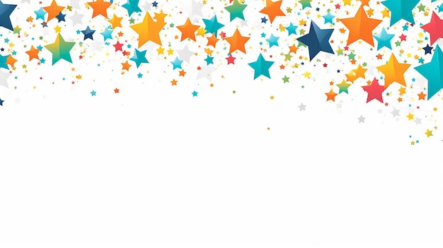 Banner blanco con estrellas de colores Generative Ai