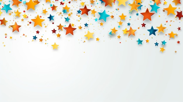 Banner blanco con estrellas de colores Generative Ai