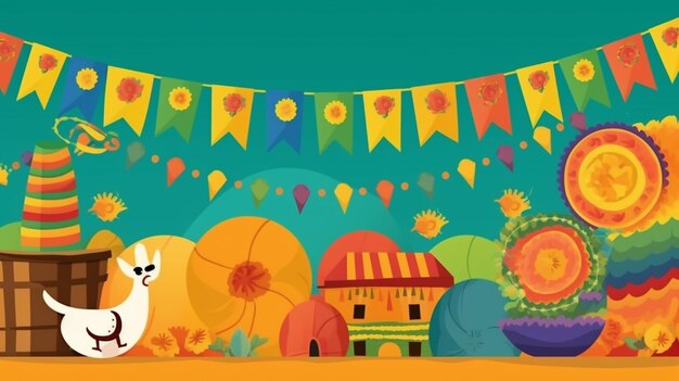 Banner de celebración para el festival festa junina.