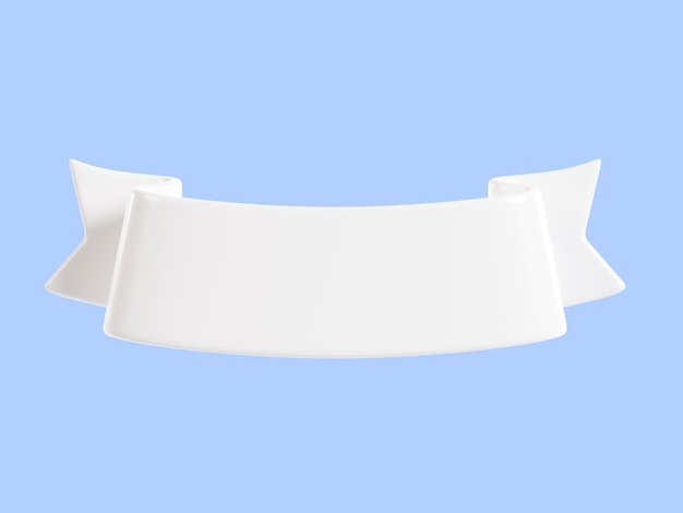 Banner de cinta blanca 3d ilustración de cuadro de texto brillante para signo de título o mensaje publicitario