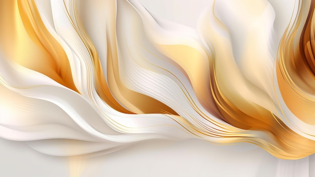 Banner com um papel de parede dourado de luxo branco Generative AI