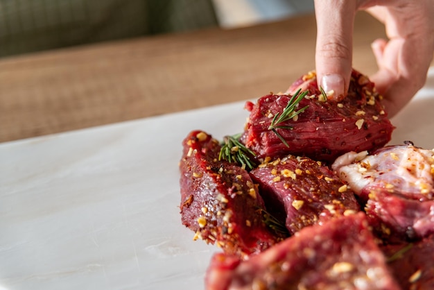 banner de compras de carne cruda espacio libre para texto