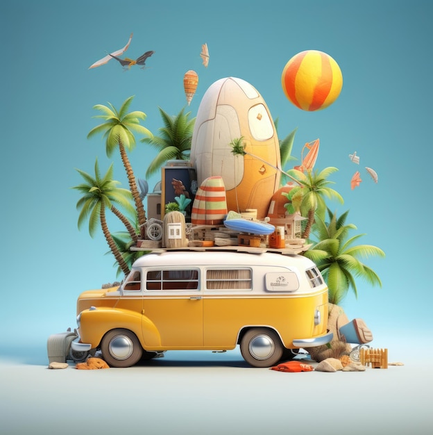 Banner de concepto de viaje de verano