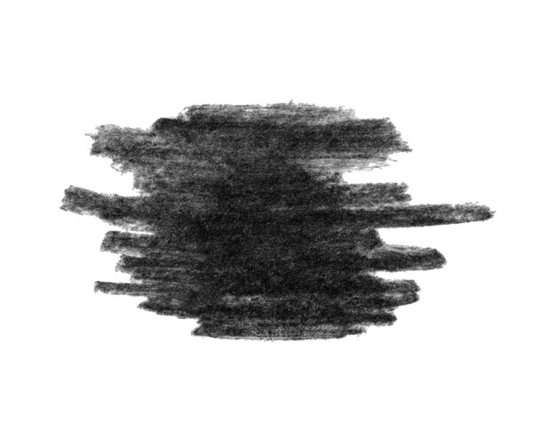 Banner de crayón de tinta de carbón grunge negro aislado sobre fondo blanco