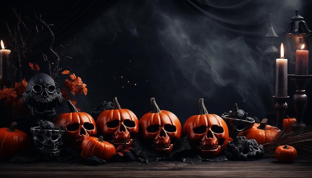 Banner da Festa de Halloween Com fundo bonito