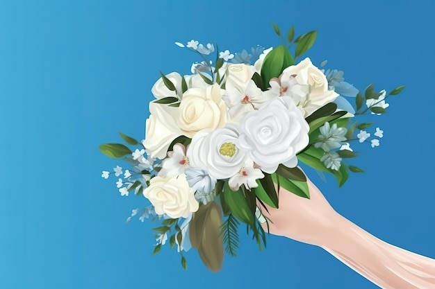 Banner de casamento Lindo buquê de casamento em noivas Ai generative