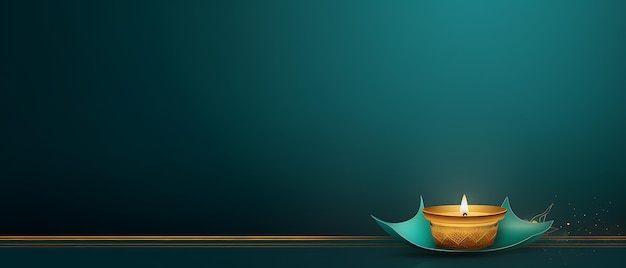 Banner de celebração de Diwali com lâmpada de óleo com espaço de cópia para o texto