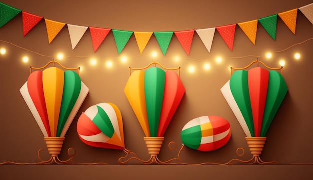 Banner de celebração para festa junina festival