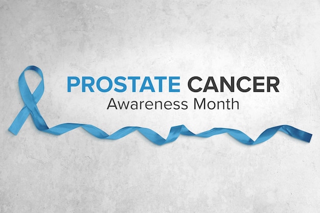 Banner de conceito do mês de conscientização do câncer de próstata da fita azul