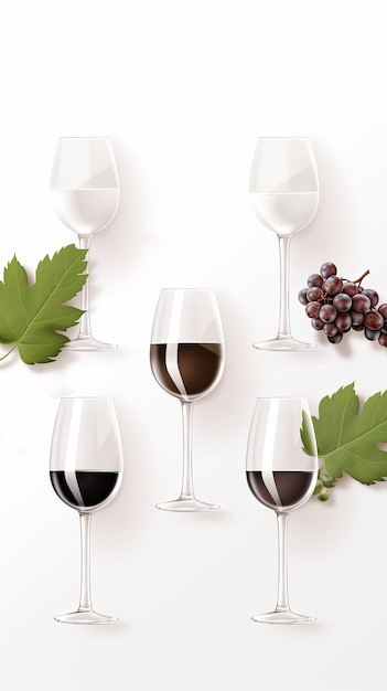 Banner de degustação de vinhos, branco e limpo, cartão de passageiro moderno minimalista AI generative