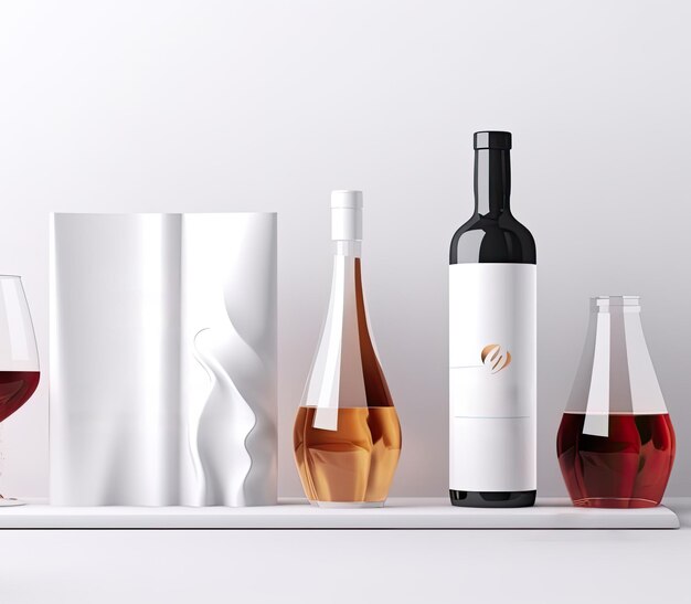 Banner de degustação de vinhos, branco e limpo, cartão de passageiro moderno minimalista AI generative