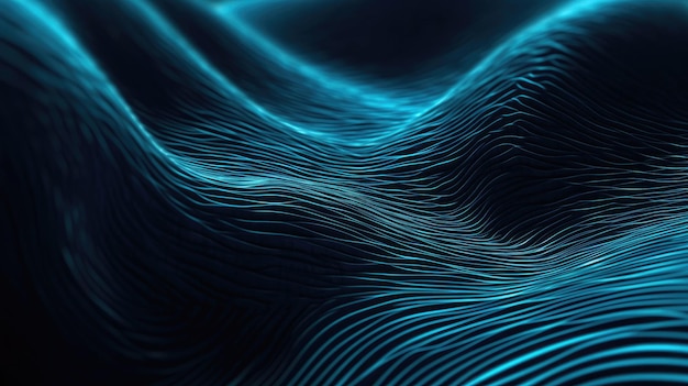 Banner de design de conceito corporativo de negócios de ondas abstratas Generative AI