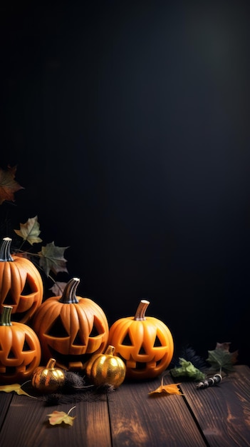 Banner de fundo de objetos de Halloween com espaço livre para texto