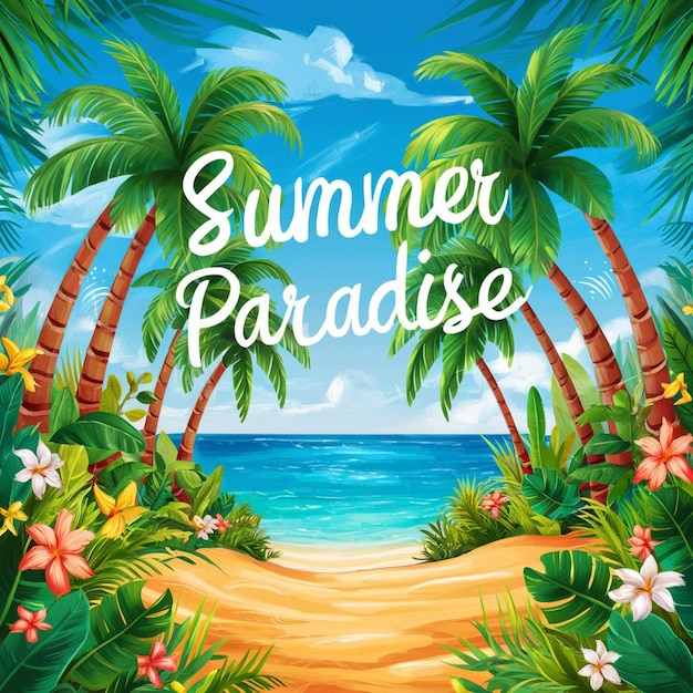 Banner de fundo de venda de verão com ilustração 3D