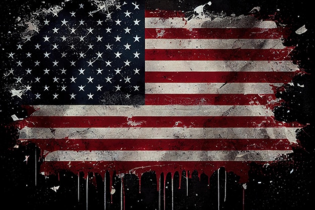 Banner de fundo dos Estados Unidos da América nas cores da bandeira americana Generative Ai