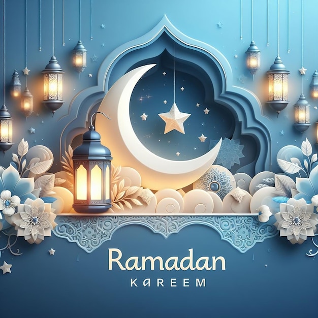 Banner de fundo para cartões de saudação do Ramadan Kareem e cartões de feriados islâmicos