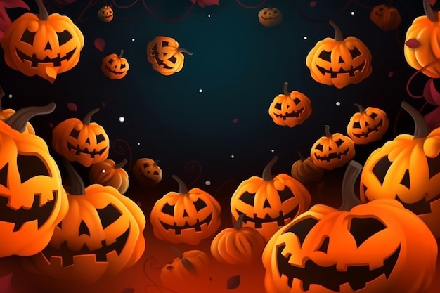 Banner de Halloween com abóboras