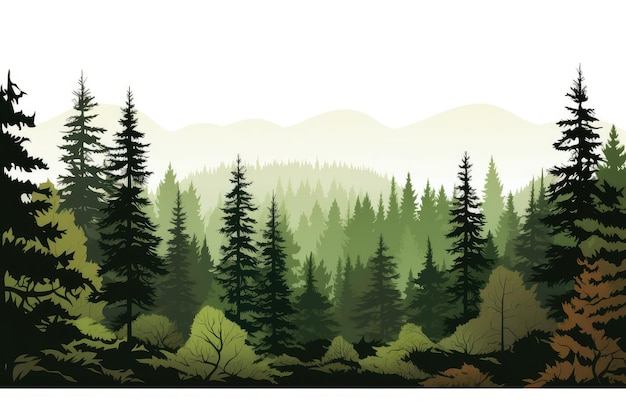 Banner de ilustração vetorial de floresta colina floresta negra