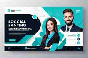 Foto banner de marketing de negócios digitais para modelo de postagem de mídia social