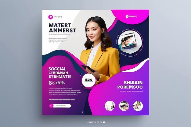 Banner de marketing de negócios digitais para modelo de postagem de mídia social