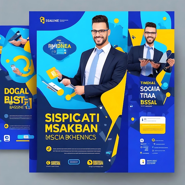 Foto banner de marketing de negócios digitais para modelo de postagem de mídia social