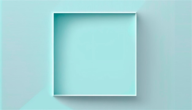 Banner de modelo de plano de fundo de textura de papel vazio azul pastel para publicidade Formas geométricas retangulares Espaço de cópia para texto gerado por IA